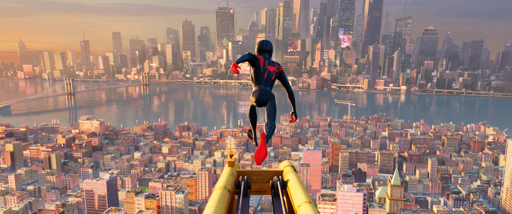 Miles Morales (Shameik Moore) as Spider-Man in Sony Pictures Animation's SPIDER-MAN: INTO THE SPIDER-VERSE.