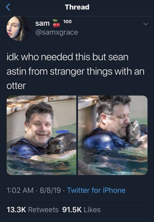 Sean Astin with an Otter Tweet