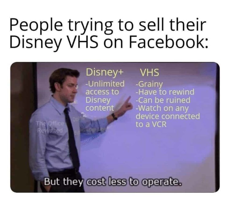 VHS sale Disney Plus memes
