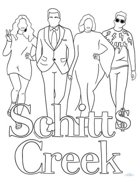 FREE Schitt's Creek coloring sheets- The Rose Family