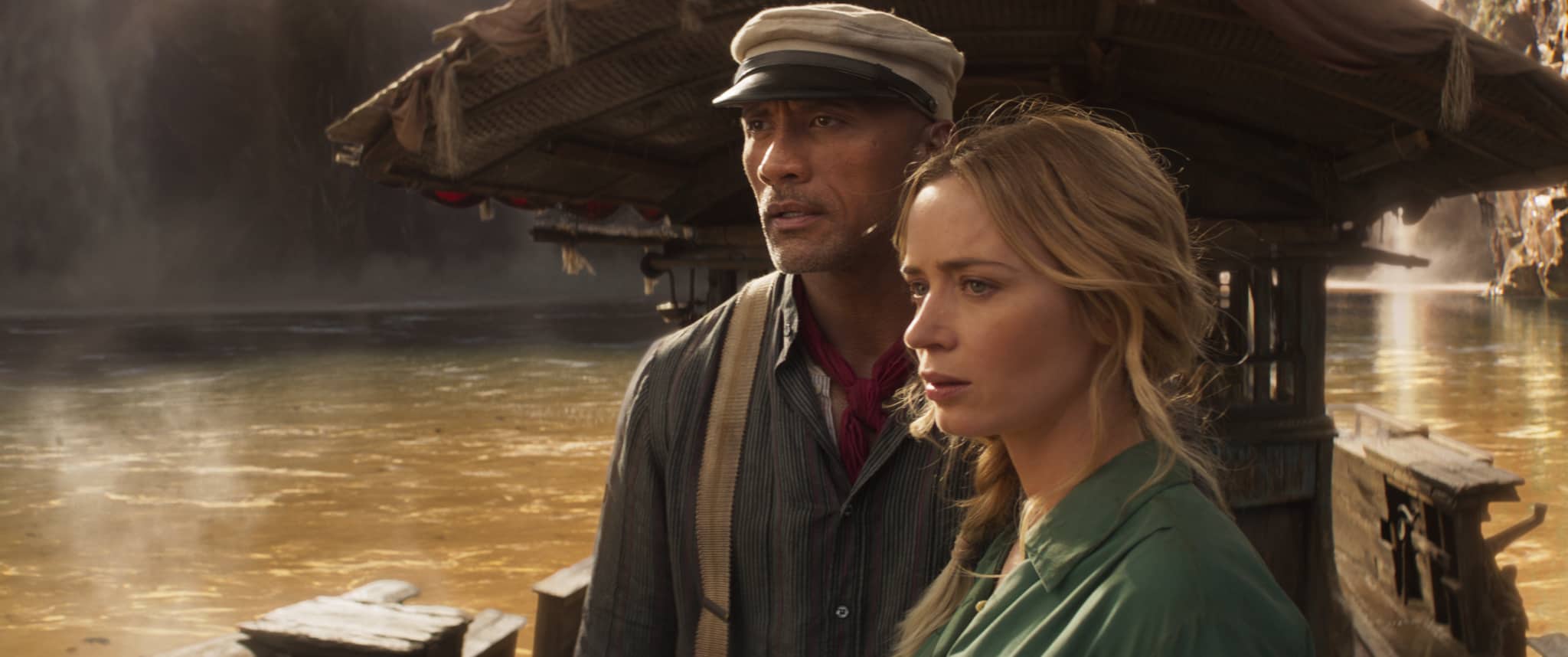 Dwayne Johnson as Frank and Emily Blunt as Lily in JUNGLE  Cruise Premiere date