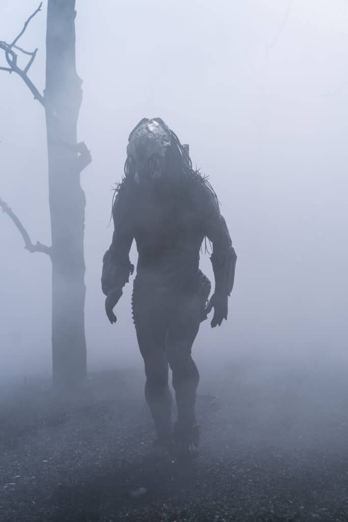 What is the age rating for Prey? Parents guide. Predator alien walking in the foggy mist.